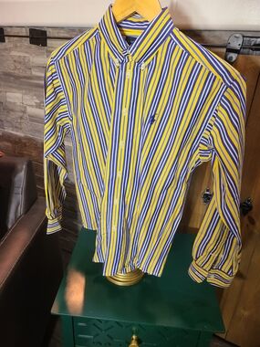 Ralph Lauren Boys' Yellow & Blue Striped Button-Down Shirt
